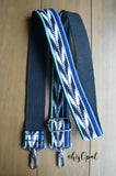 Hand Made Purse Strap, "Baja" Black Back, Adjustable Strap, 28 to 49 inches