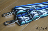 Hand Made Purse Strap, "Baja" Black Back, Adjustable Strap, 28 to 49 inches