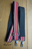 Hand Made Purse Strap, "Baja" Black Back, Adjustable Strap, 28 to 48 inches