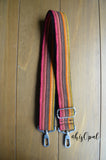 Hand Made Purse Strap, "Baja" Black Back, Adjustable Strap, 27.5 to 48 inches