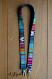 Hand Made Purse Strap, "Baja" Black Back, Over the Shoulder Strap 1 inch wide by 33 inches