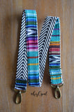 Hand Made Purse Strap, "Baja" Chevron Back, Adjustable Strap, 26.5 to 45.5 inches