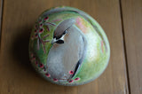 Bird Painted Rock, Hand Painted Stone, Bird Watching, Bird Art, Cedar Waxwing, Bird Art