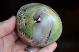 Bird Painted Rock, Hand Painted Stone, Bird Watching, Bird Art, Cedar Waxwing, Bird Art