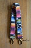 Hand Made Purse Strap, "Black Rainbow" Chevron Back Adjustable Strap approx. 27 to 45 inches