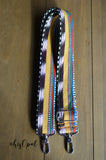 Hand Made Purse Strap, "Tropical Stripes" Chevron Back, Adjustable Strap 26 to 46 inches