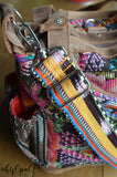 Hand Made Purse Strap, "Tropical Stripes" Chevron Back, Adjustable Strap 26 to 46 inches