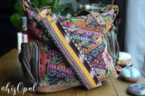 Hand Made Purse Strap, "Tropical Stripes" Chevron Back, Adjustable Strap 26 to 46 inches