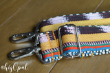 Hand Made Purse Strap, "Tropical Stripes" Chevron Back, Adjustable Strap 26 to 46 inches
