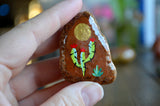 Painted Rock Desert, Cactus Decor, Cactus Rock, Hand Painted Rock, Saguaro Cactus Gift