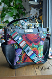 Short Hand Made Purse Strap, "Blue Lagoon" Black Back, Over the Shoulder Strap 24 inches