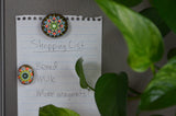 Fridge Magnet Set, Painted Rock Mandalas, Mini Mandala Magnets, Kitchen Decor