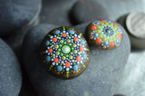 Fridge Magnet Set, Painted Rock Mandalas, Mini Mandala Magnets, Kitchen Decor