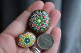 Fridge Magnet Set, Painted Rock Mandalas, Mini Mandala Magnets, Kitchen Decor