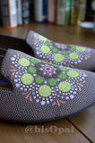 Hand Painted Mandala Shoes, Painted Shoes, Slip On Loafers, Fits Size 6 - 6.5 Rothy's (canvas section)