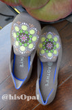 Hand Painted Mandala Shoes, Painted Shoes, Slip On Loafers, Fits Size 6 - 6.5 Rothy's (canvas section)