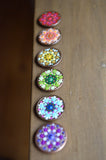 Fridge Magnet Set, Painted Penny Mandalas, Mini Mandala Magnet Set, Refrigerator Magnets, Kitchen Decor