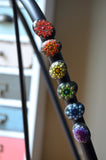 Set of Six Magnets, Hand Painted Stones, Rainbow Magnets
