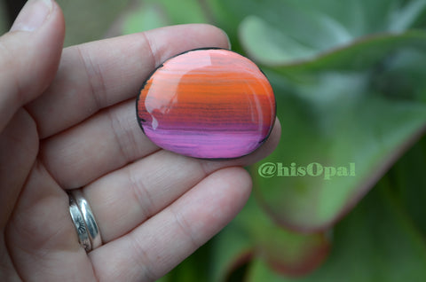 Cute Fridge Magnet, Painted Rock Magnet, Mini Sunset Magnet, Refrigerator Magnet, Kitchen Decor