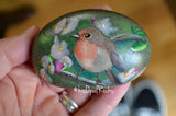 Bird Painted Rock, Hand Painted Stone, Bird Watching, Bird Art, Robin, Bird Art
