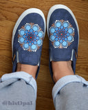 Mandala Canvas Shoes, Painted Shoes, Slip On Shoes, Hand Painted Sneakers, Painted Vans Size 6.5 Mens, Size 8 Womens