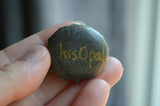 Small Mandala Stone, Painted Rock Gift, hisOpal Rocks, Teal and Red, Mandala Collection, Boho