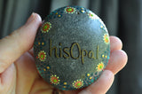 Hand Painted Rock, Teal Mandala Stone, Colorful Mandala, Wedding Gift, teal and red