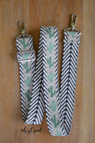 Hand Made Adjustable Purse Strap, Cactus Print, Chevron Back, approx. 26.5 to 46 inches