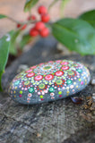 Christmas Mandala Stone, Painted Rock, Prayer Rock, Hand Painted Rock, Christmas Gift