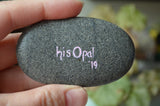Valentine Painted Rock, Hand Painted Stone, Heart Art, hisOpal Rocks, gift for her
