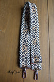 Hand Made Purse Strap, "Thin Cheetah" Chevron Back, Adjustable Strap, 26 to 44.5 inches