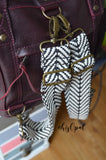 Hand Made Backpack Straps, Black and White Chevron, adjustable straps, purse strap