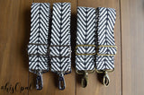 Hand Made Backpack Straps, Black and White Chevron, adjustable straps, purse strap
