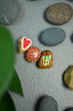 Cute Fridge Magnets, Hand Painted Rock, Mini Magnets, 3 Refrigerator Magnets