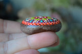 Small Mandala Stone, Painted Rock, Prayer Rock, Jewel Drop Mandala, Hand Painted Rock