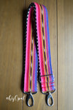 Hand Made Purse Strap, "Fauxvana© Pink" Chevron Back, Adjustable Strap, approx. 26 to 45 inches