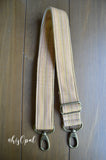 Hand Made Purse Strap, "Sunset" Cream Back, Adjustable Strap, 26 to 44.5 inches
