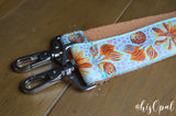 Hand Made Purse Strap, "Dandelion Sprout" Russet Back, Over the Shoulder Strap, 26.5 inches