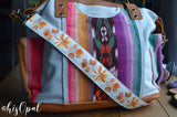 Hand Made Purse Strap, "Dandelion Sprout" Russet Back, Over the Shoulder Strap, 26.5 inches