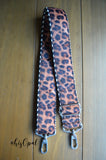 Hand Made Purse Strap, "Dark Leopard" Chevron Back, Adjustable Strap 25.5 to 44 inches