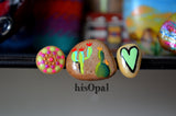 Cute Fridge Magnets, Hand Painted Rock, Mini Magnets, 3 Refrigerator Magnets