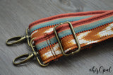Hand Made Purse Strap, "Esperanza" Brown Back, Adjustable Strap, 23 to 40 inches