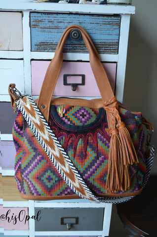 Hand Made Purse Strap, "Esperanza" Chevron Back, Over the Shoulder Strap 27 inches