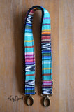 Hand Made Purse Strap, "Baja" Black Back, Adjustable Strap, approx. 25.5 to 45.5 inches