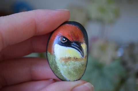 Bird Fridge Magnet, Painted Rock Magnet, Nature Lover Gift, Refrigerator Magnet, Kitchen Decor