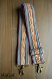 Hand Made Purse Strap, 2 inches wide"Esperanza" Black and White Striped Back, Adjustable Strap, 26.5 to 46.5 inches