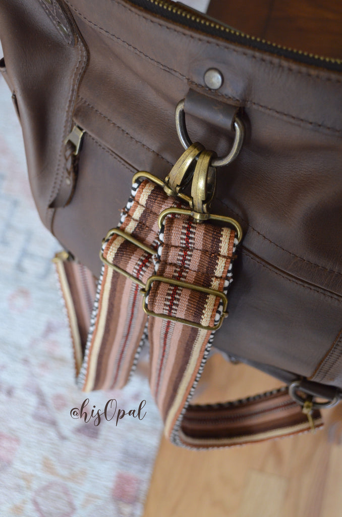 Hand Made Backpack Straps, "Esperanza" Chevron Back, purse strap, adjustable set of two straps