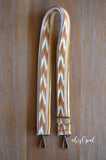 Hand Made Extra Long Purse Strap, 1 1/4 inch wide, "Esperanza" Cream Back Adjustable Strap 31 to 55 inches