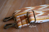 Hand Made Extra Long Purse Strap, 1 1/4 inch wide, "Esperanza" Cream Back Adjustable Strap 31 to 55 inches