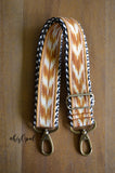Hand Made Shorty Purse Strap, "Esperanza" Chevron Back, Adjustable Strap, 19 to 31 inches